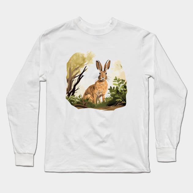 Wild Rabbit Long Sleeve T-Shirt by zooleisurelife
